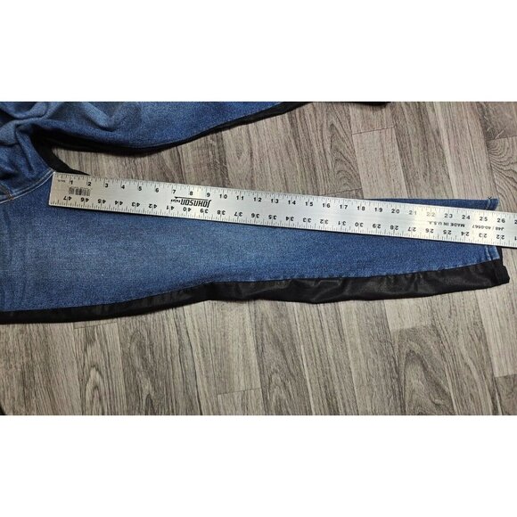 7 For All Mankind Womens Size 27 High Waist Ankle Denim Pleather Skinny Jeans - Picture 14 of 16